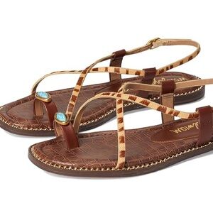 Sam Edelman Brown and Tan Strappy Sandals